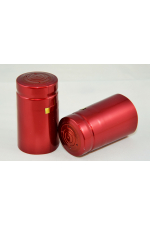 2 red PVC shrink capsules