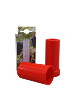 Simple red plastic hand corker for sealing wine bottles with corks