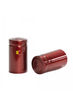 Deep red PVC shrink capsules for wine bottles