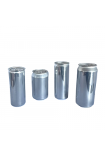 4 aluminium cans ranging in sizes from 250ml slim to 440ml standard