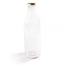 1 Litre Milk Bottle with Gold Cap