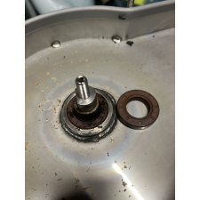 Image of Top or Motor Shaft. A seal in tight in place and a spare shown next to it for illustrative puroposes.