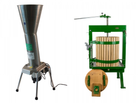 36 Litre Cross Beam Fruit Press and Stainless Steel Mill Combo