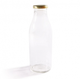 500ml Milk Bottle with Gold Lid