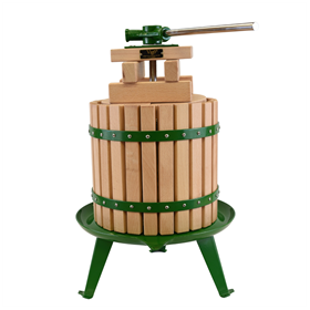 Cider press  with spindle mechanism, painted green