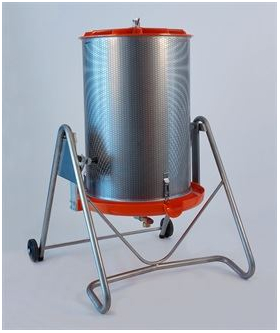Silver and orange 180 litre stainless steel hydropress