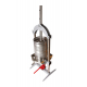 Stainless steel cider press powered by a hydraulic jack. Stainless steel cider press powered by a hydraulic jack.